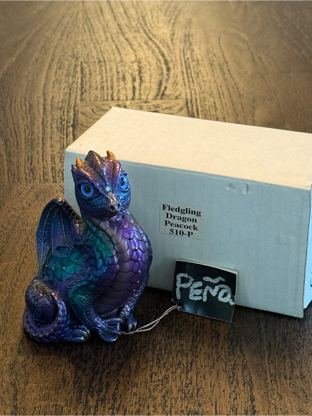 Peña Windstone 1997 Fledgling Dragon Peacock Dragon Figurine